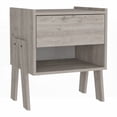 thumbnail image 2 of Ferku Light Gray Nightstand with 1 Drawer + Open Shelf, 2 of 13