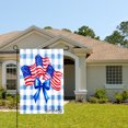thumbnail image 2 of Amhnf American Flag With Blue Bow On Checkered Background Garden Flag For Home Outdoor Garden Yard Decor 12x18 inch, 2 of 5