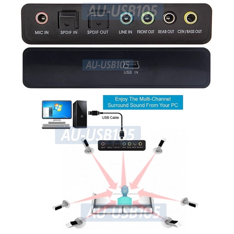 USB 5.1 Surround Sound Adapter With Optical Audio Input/Output - Multi-Channel Audio Converter 4 thumbnail image