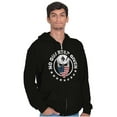 thumbnail image 4 of No Quarter Given Skull American Flag Zip Up Hoodie Men's Women's Brisco Brands S, 4 of 6