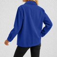 thumbnail image 5 of TtopsQueen Women’s Corduroy Button Down Shacket, Lapel Collar, Long Cuffed Sleeve, Dual Side Patch Pockets, Loose Drop‑Shoulder Oversized Shirt Jacket For Casual Street Going‑Out Blue,M, 5 of 6