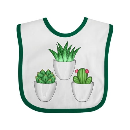 

Inktastic Succulents and Cactus Illustration Boys or Girls Baby Bib