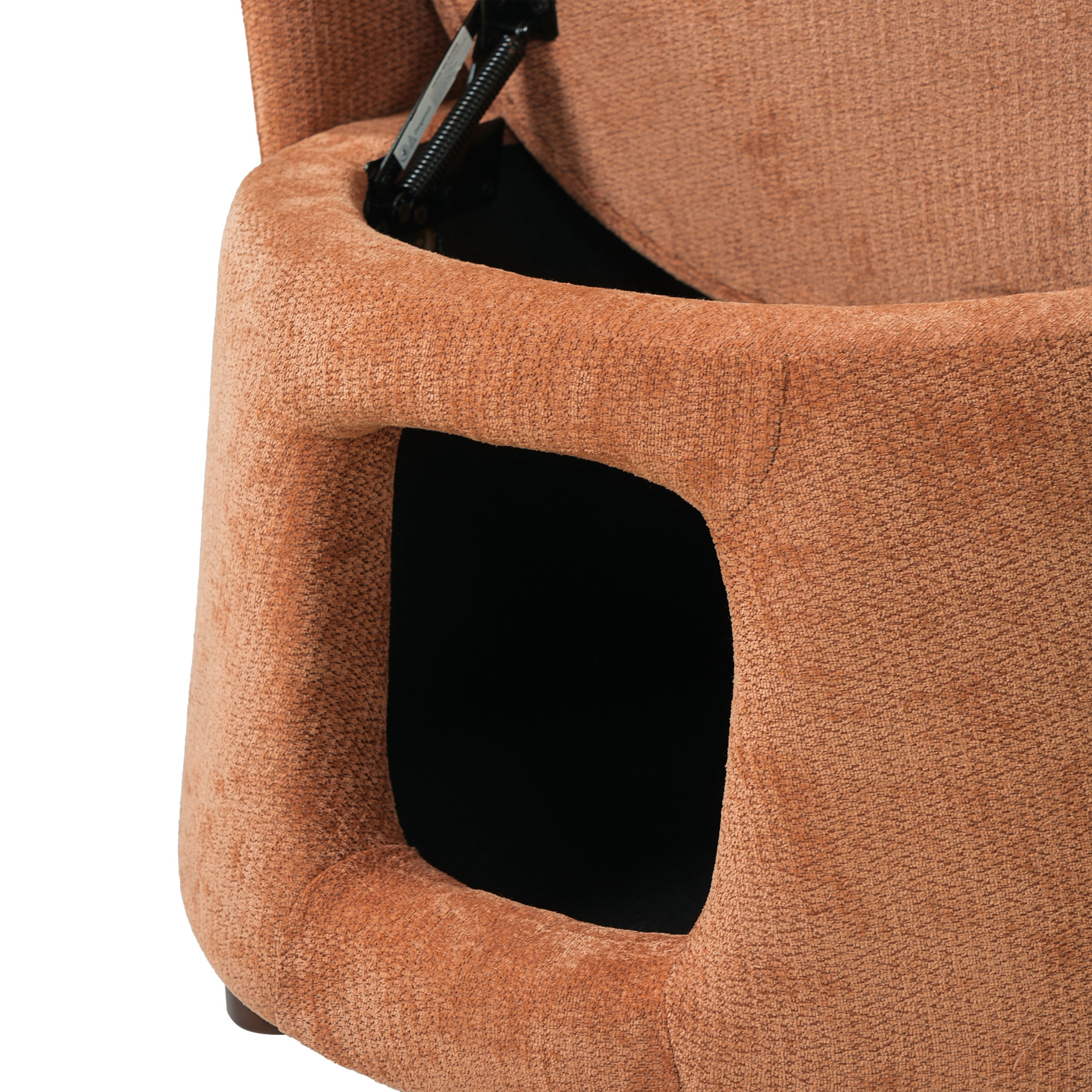 Christopher Knight Home Pet Friendly Accent Chair with Hidden Storage Nook, Convertible Stool, Orange