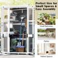 thumbnail image 2 of Euroco 63" Height Garden Wood Storage Cabinet & Mini Greenhouse, Outdoor Tool Storage Shed with Waterproof Roof and Lockable Door, 2 of 9