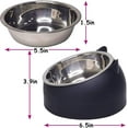 thumbnail image 3 of Weilan Pet Bowl,200ml Stainless Steel Cat Bowl Raised No Slip Elevated Stand Tilted Feeder Bowls, 3 of 9