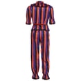 thumbnail image 2 of YUUMIN Child Girls Boys Harlequin Clown Jumpsuits Silky Striped Top with Harem Dance Pants Colorful 6, 2 of 7