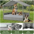 thumbnail image 5 of UforicLarge Dog House Indoor Outdoor, Wicker Dog House with Waterproof Roof and Washable Cushion Gray,32.9"L x 27.6" W x 28.3" H, 5 of 9
