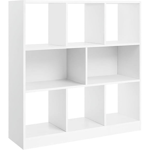 VASAGLE Bibliothèque, Étagère à Livres, Unité de Rangement Autoportante, 8 Compartiments Ouverts, Utilisée à l'Horizontale, à la Verticale, à l'Envers, 11 x 35,4 x 39,4 Pouces, pour Salon, Bureau à Domicile, Bureau, Blanc ULBC55WT