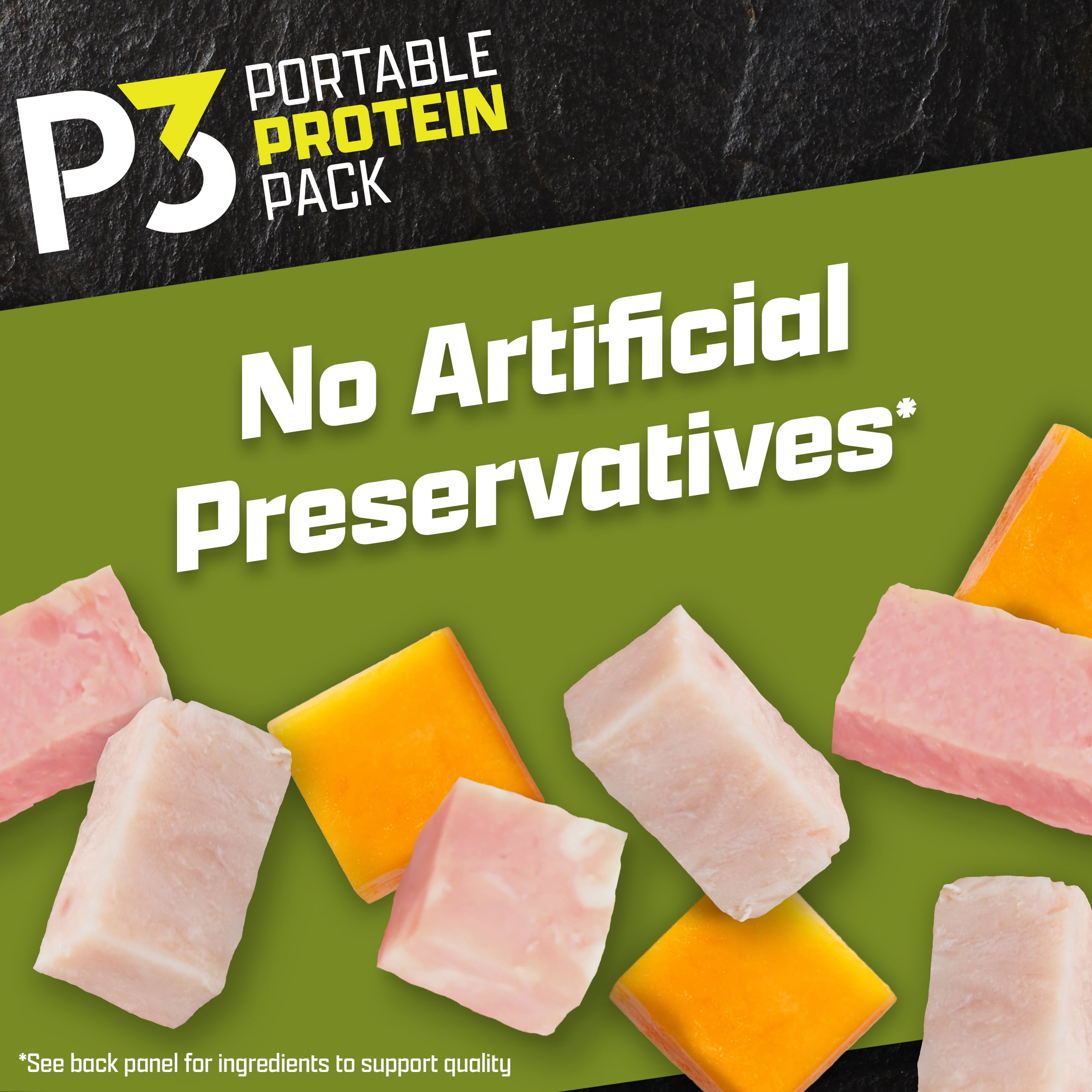 P3 Portable Protein Snack Pack with Turkey, Ham & Cheddar Cheese, 2.3 oz Tray
