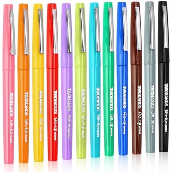 Felt Tip Pens,Colored pens, Fine Point, Assorted Colors Fineliners,Colord pens Medium Point (0.7mm) Markers for Coloring, Journaling, Note Taking, 22004$$Art & Craft