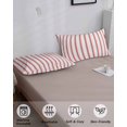 thumbnail image 4 of Red Striped Pillow Covers King Size, Red White Stripes Farmhouse Soft Bed Throw Pillowcases Breathable Cooling Long Lumbar Body Pillow Sham Cover for Bed Sofa 20''x40'', 4 of 7