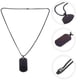thumbnail image 3 of Collar con colgante de cadena de acero de titanio para hombre con placa de identificación militar (negro), 3 of 7