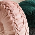 thumbnail image 3 of Round Cushions Pillows, Solid Color Velvet Chair Sofa Pumpkin Throw Pillow Pleated Round Pillow for Home Bed Car Decor Floor Pillow Cushion 8 Color 38 * 10CM, 3 of 6