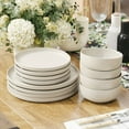 Beautiful Modern Dots Stoneware Dinnerware 12 Piece Set Oyster White by ...