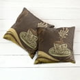 thumbnail image 6 of Ambesonne Coffee Throw Pillow Cover 2 Pack, Ornamental Coffee Mug Design, 20", Brown and Multicolor, 6 of 7
