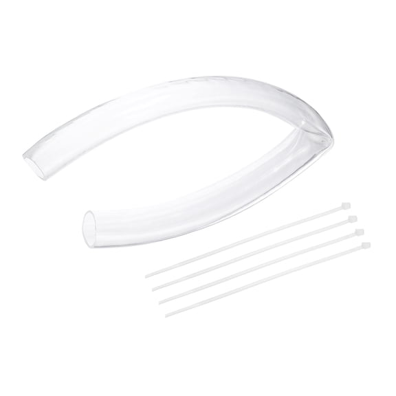 Uxcell Flexible Tubing, 50mm ID x 58mm OD - 3.3 Feet Long Clear Vinyl Water Pipe, Lightweight Plastic Hose Water Pipe with Zip Ties for Aquaponics, Air Hose, Irrigation