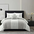 thumbnail image 2 of Serena 4 Piece Cotton Comforter Set Clip Jacquard Striped, 2 of 10