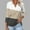 Khaki, variant on Olyvenn Women's 3/4 Sleeves V Neck Button Collared Shirts 2025 Basic Cute Tunic Tees Dressy Casual Color Block Tops Blouses Work Shirts Green 20-22