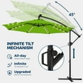 thumbnail image 5 of Patbrela 10ft Offset Hanging Patio Umbrella with 32 LED Lights and Easy Tilt Adjustment, Market Outdoor Umbrella Shade for Backyard, Poolside, Beach and Garden, Green, 5 of 8