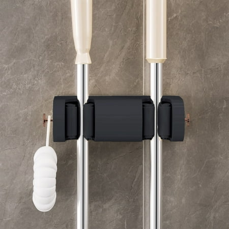 Wall Mounted Mop Holder | No Drill Mop Hook for Bathroom & Kitchen | Heavy Duty Mop Storage Rack with Adhesive | Plastic Mop Clamp for Wet Mops Brooms and Tools Wall Mounted Mop Holder | No Drill Mop Hook for Bathroom & Kitchen | Heavy Duty Mop Storage Rack with Adhesive | Plastic Mop Clamp for Wet Mops Brooms and Tools