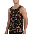 thumbnail image 2 of Rateoe Red Chili Pattern Sleeveless Gym Shirt Muscle Tee Breathable Workout Shirt Slim-Fit Tank Quick Dry Fit Muscle Tank Top Bodybuilding Sleeveless T Shirt-, 2 of 7