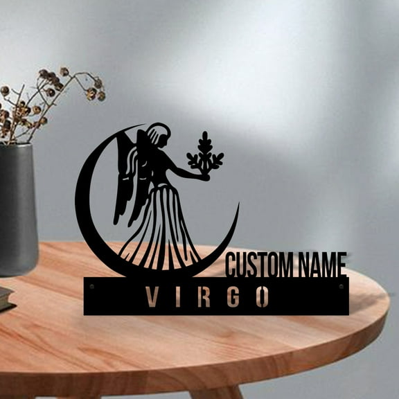 Custom Virgo Desk Name Plate Wedge,Personalized Zodiac Horoscope Nameplate Office Sign Company Astrology Plaque Decor Gift