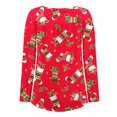 thumbnail image 4 of Pntutb Mujer Casual Navidad Impreso Jersey Cuello Redondo Manga Larga Botones Blusa tops Pntutb Pntutb-5341, 4 of 6