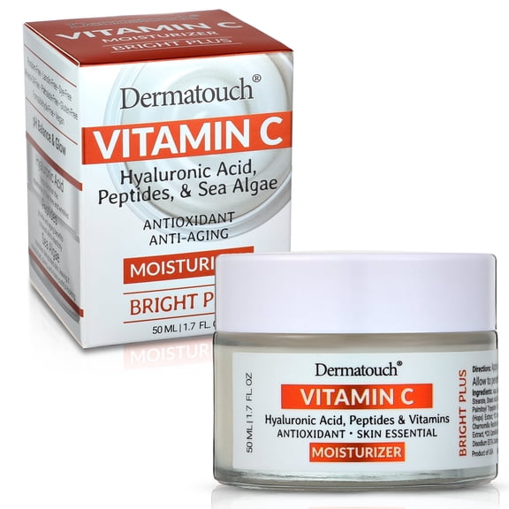 Dermatouch Vitamin C Face Cream Daily Moisturizer for Face with Hyaluronic Acid, 1.7 Oz
