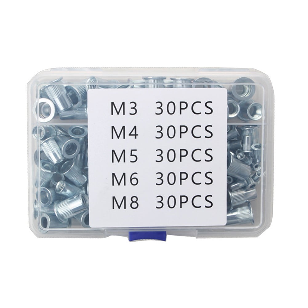 150PCS Carbon Steel Rivets and Nuts KitF Easy Install for All Projects