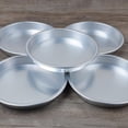 thumbnail image 5 of 5-Piece Reusable Aluminum Camping Plates Set for Outdoor Dining, Silver Metal BBQ Trays, 5 of 9
