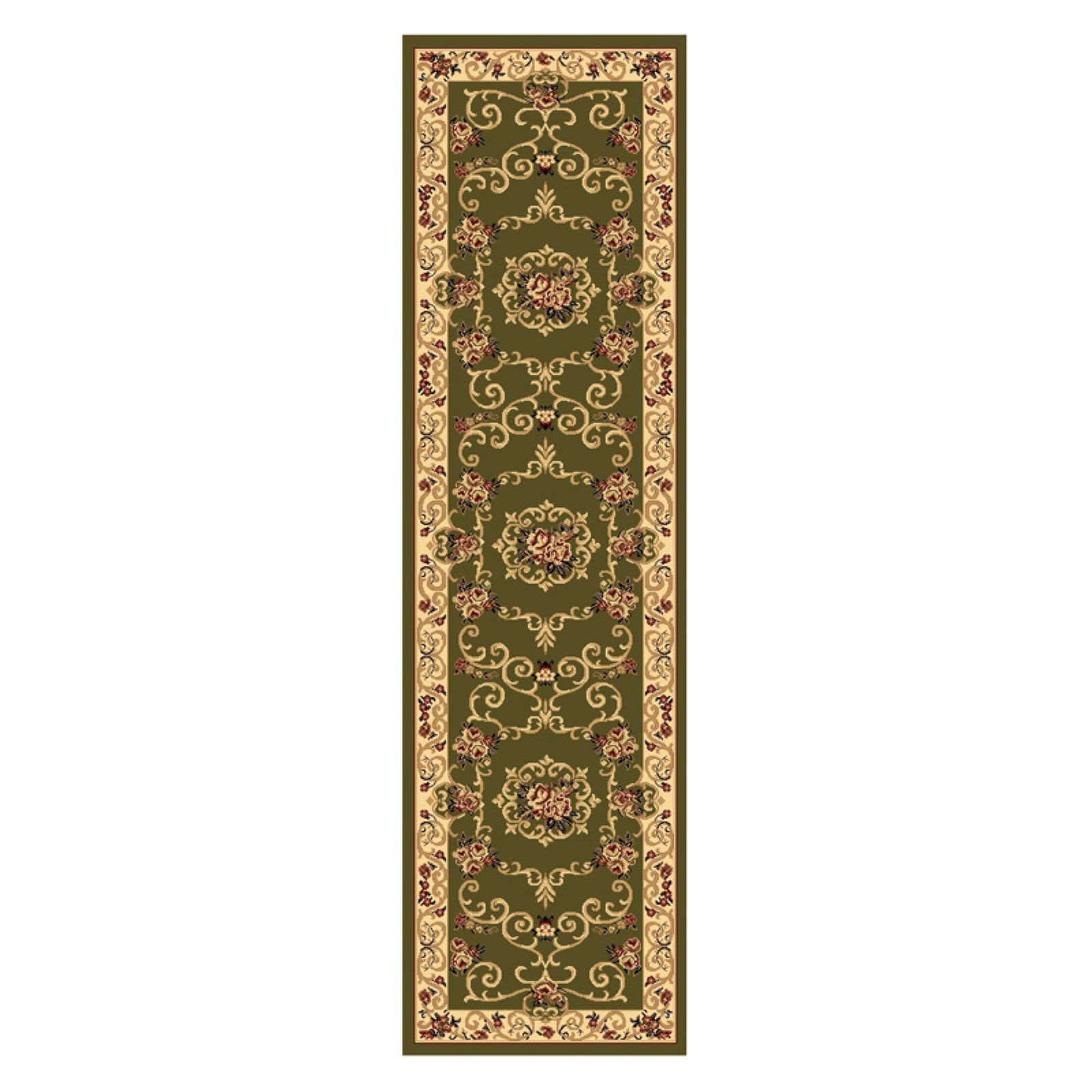 Rugs America Vista 207-OLI Souvanerie Olive Floral Traditional Green Area Rug, 3'11"x5'3"