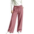thumbnail image 4 of Wensltd Women Summer Pants Casual Loose Fit Trousers Elastic Waist Pockets, 4 of 7