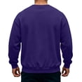 thumbnail image 4 of Hearthz Mens Crewneck Sweatshirts Solid Color Oversized Mens Fleece Sweatshirt Fall Winter Drop Shoulder Mens Long Sleeve Tee Shirts Purple L, 4 of 4