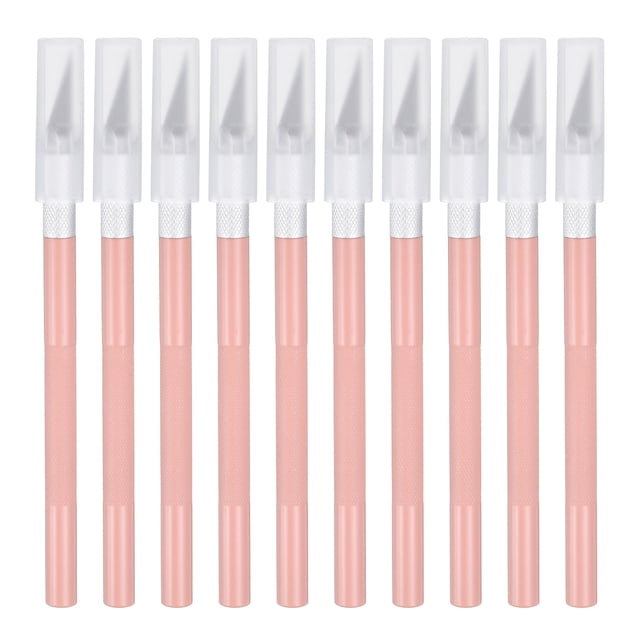 Uxcell 10 Pcs Couteau Utilitaire de Précision pour Artisanat, Rose