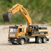 Christmas Gift! Feltree Rc Car Clearance Alloy Mixer Truck Light Music Pull Back Cement Tanker Large Concrete Toy Car Model Yellow