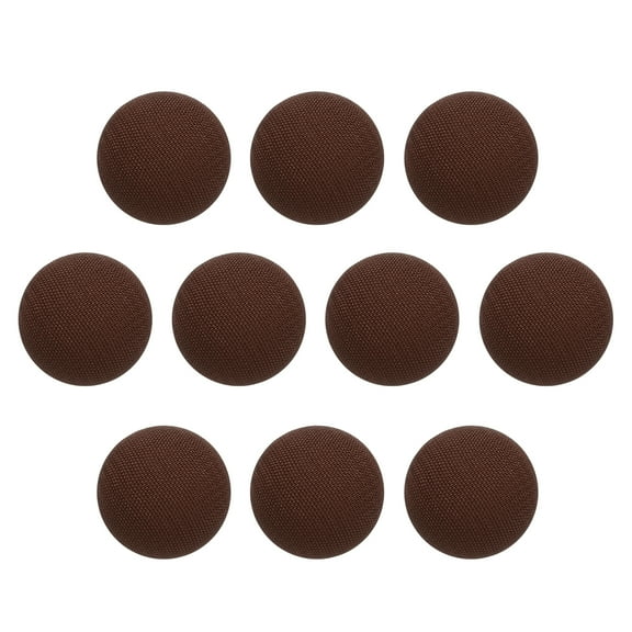 Uxcell 10pcs Fabric Cloth Covered Button 15mm Craft Round Sewing Button, Dark Brown
