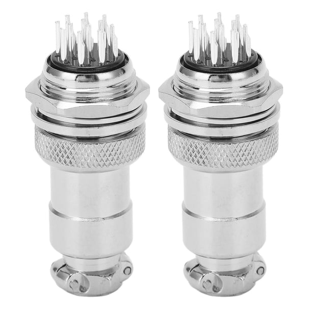 Aviación 2 Uds. Conectores De Aviación De 12 Pines Juego De Enchufe Y Enchufe Eléctrico De aleación De Zinc Apertura De 20mm 250V