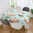 thumbnail image 5 of 60x60 Inch Tablecloth Polyester Square Tablecloth for Home Kitchen Dinner Decor Capybaras in Playful Poses, 5 of 9