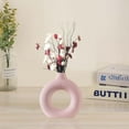 thumbnail image 4 of Nordic Donut Vase - Matte Hollow Centerpiece - Minimalist Boho Style Home Decor for Fireplace, Bookshelf & Entryway, 4 of 8