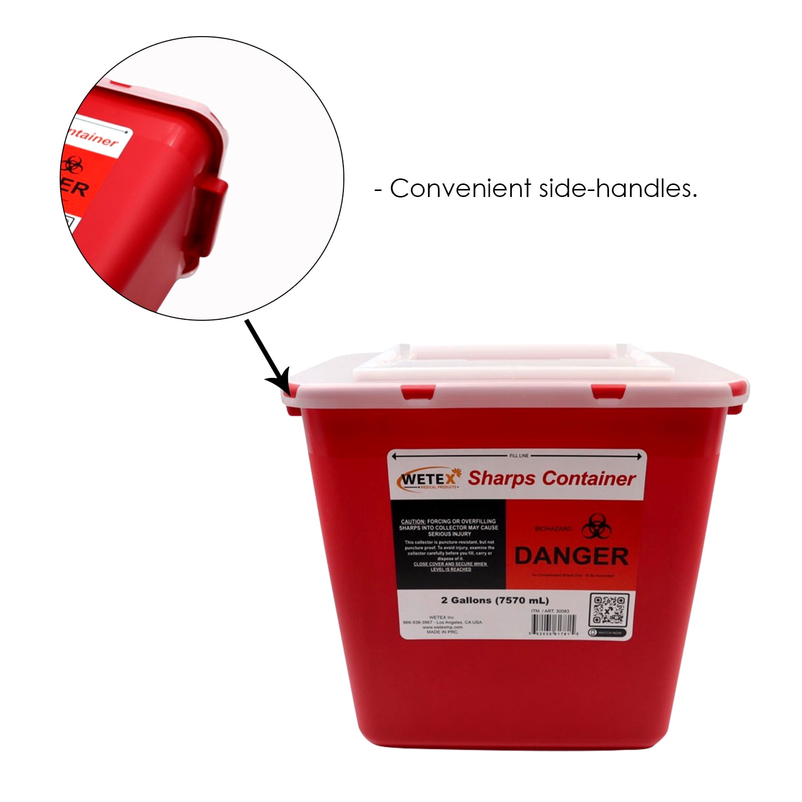 Wetex 24pcs Sharps Container Biohazard Multiple-Use Needle Disposable - Puncture Resistant