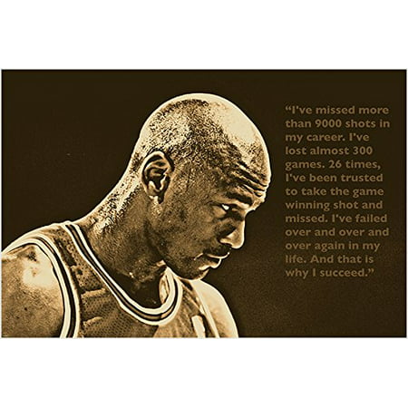 Success Quote Photo Poster Michael Jordan Basketball Great Sports Fan (Michael Jordan Best Photos)