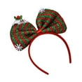 thumbnail image 4 of Diadema con lazo navideño, aro para el pelo con lazo, aro para el pelo navideño para mujeres y niñas, fiesta de cosplay, escolares, regalos de Raya roja y verde, 4 of 8