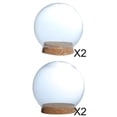 thumbnail image 1 of DOLITY 4Pack Glass Dome Bell Jar Terrarium With Wood Base Dry Flowers Tabletop Ornament, 1 of 6