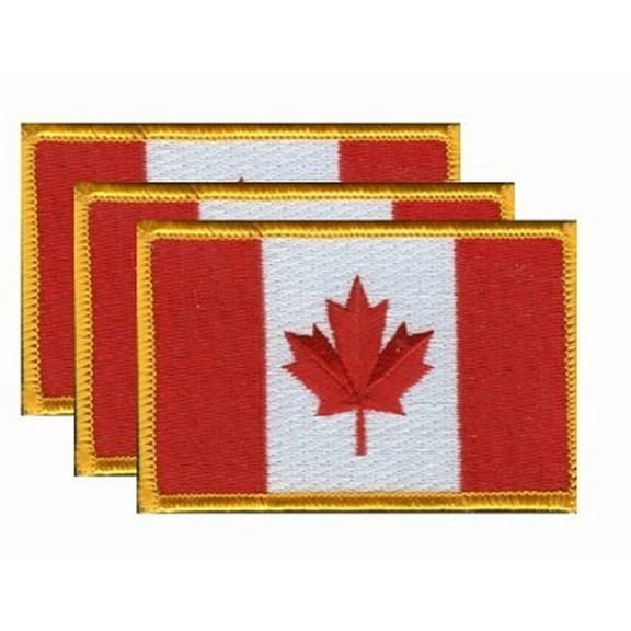 Canada Flag Patch, Embroidered Iron On or Sew On, Measures 3.50" x 2.25"