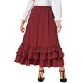 thumbnail image 1 of Falda Vintag con Volantes de Ruched Drawstring de INSPIRE CHIC para Mujeres XL Rojo Vino, 1 of 6