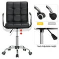 thumbnail image 3 of Yaheetech Modern Height Adjustable PU Leather Office Chair, Black, 3 of 9