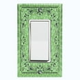 thumbnail image 1 of Metal Light Switch Plate Cover Green Paisley Bandana Spotted Tile Pattern TIL085, 1 of 13