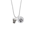 thumbnail image 2 of Delight Jewelry Silvertone Small Viking - Mascot Silvertone Script Initial Disc - D - Charm Necklace, 20"+3", 2 of 4