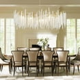 thumbnail image 5 of Posiosa Modern Crystal Tree Branch Chandelier, Large Luxury Gold Linear Round Raindrop Pendant Light Fixture Ceiling Hanging Light for Dining Room Bedroom Living Room Entryway Length-47.2 inch, 5 of 7