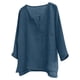 thumbnail image 1 of Designer Spring Summer Men's Casual Cotton Linen Solid Color Long Sleeve Shirts Loose Stand Collar Shirts XL, 1 of 5